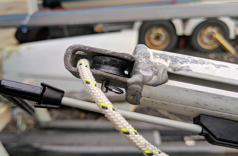 Signs of aluminium mast wear: the head sheave - photo © Mark Jardine