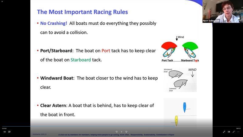 Ripon SC's Fiona Spence runs an introduction to rules session as part of the club's Kickstarter racing programme photo copyright Ripon SC taken at Ripon Sailing Club