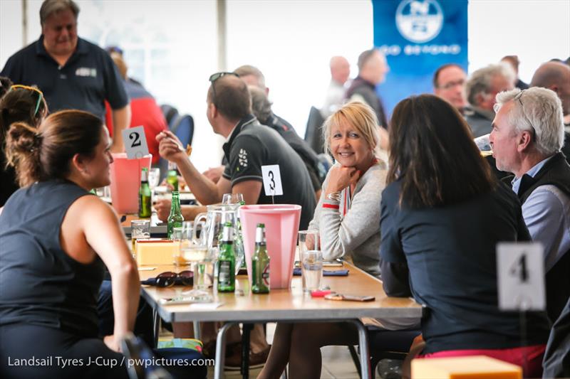 Daily prize givings with social distancing held at the RORC Clubhouse on day 2 of the 2020 Landsail Tyres J-Cup - photo © Paul Wyeth / www.pwpictures.com