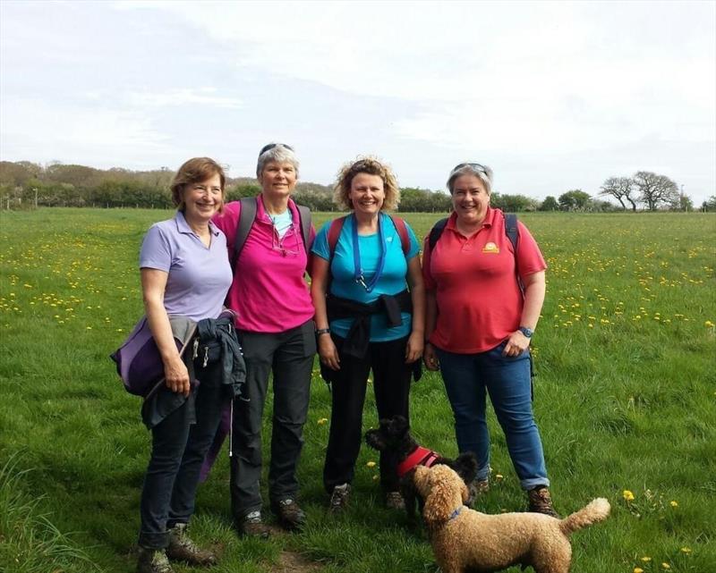 Debbie Wood walking with friends photo copyright Stuart Wood taken at Stokes Bay Sailing Club