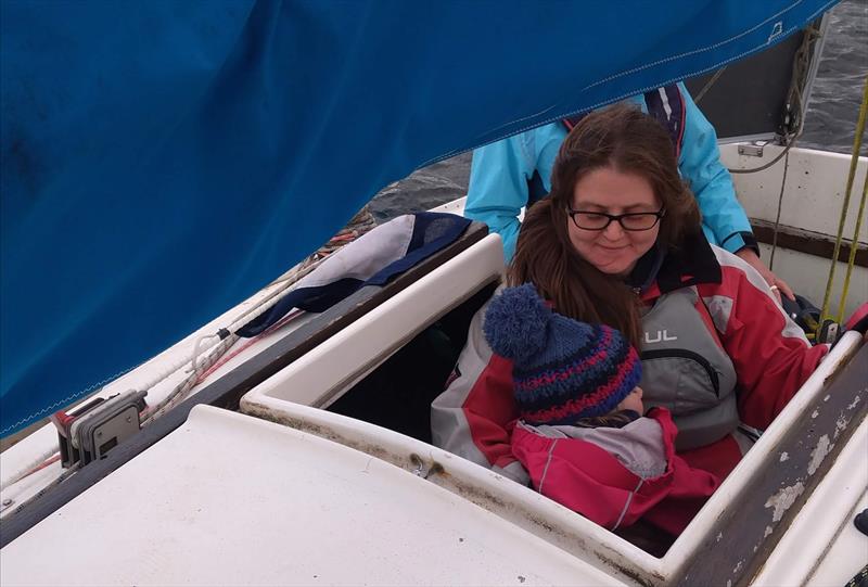 Eleanor and Hannah Robinson on the race boat during the Ullswater Yacht Club Daffodil Regatta photo copyright Sheila Robinson taken at Ullswater Yacht Club