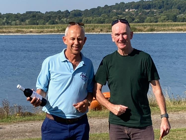 Pete Coop wins the Border Counties Midweek Sailing at Shotwick photo copyright Les Perry taken at Shotwick Lake Sailing