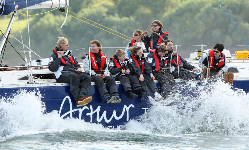 The Ellen MacArthur Trust Skandia Round Britain Voyage sets sail from Cowes photo copyright onEdition taken at 