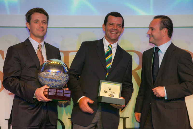 HRH Crown Prince Frederik, Torben Grael, male winner and Lionel Schurch, Rolex Geneva photo copyright Daniel Forster / Rolex taken at 
