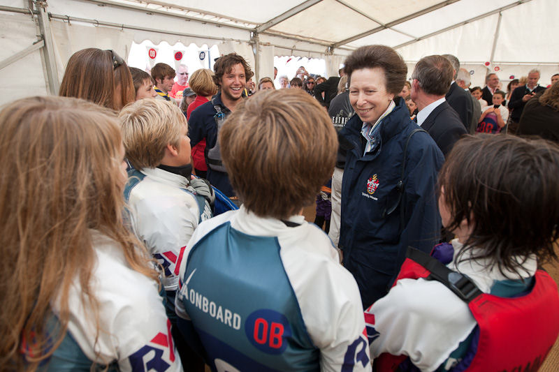 HRH the Princess Royal joins young sailors at Isle of Wight OnBoard Festival photo copyright RYA taken at 