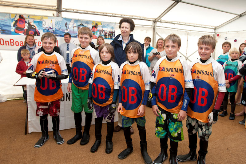 HRH the Princess Royal joins young sailors at Isle of Wight OnBoard Festival photo copyright RYA taken at 