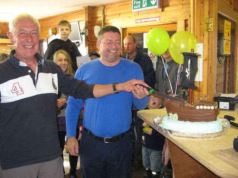 Cutting the cake during the Kielder Water SC 30th anniversary photo copyright John Scullion taken at 