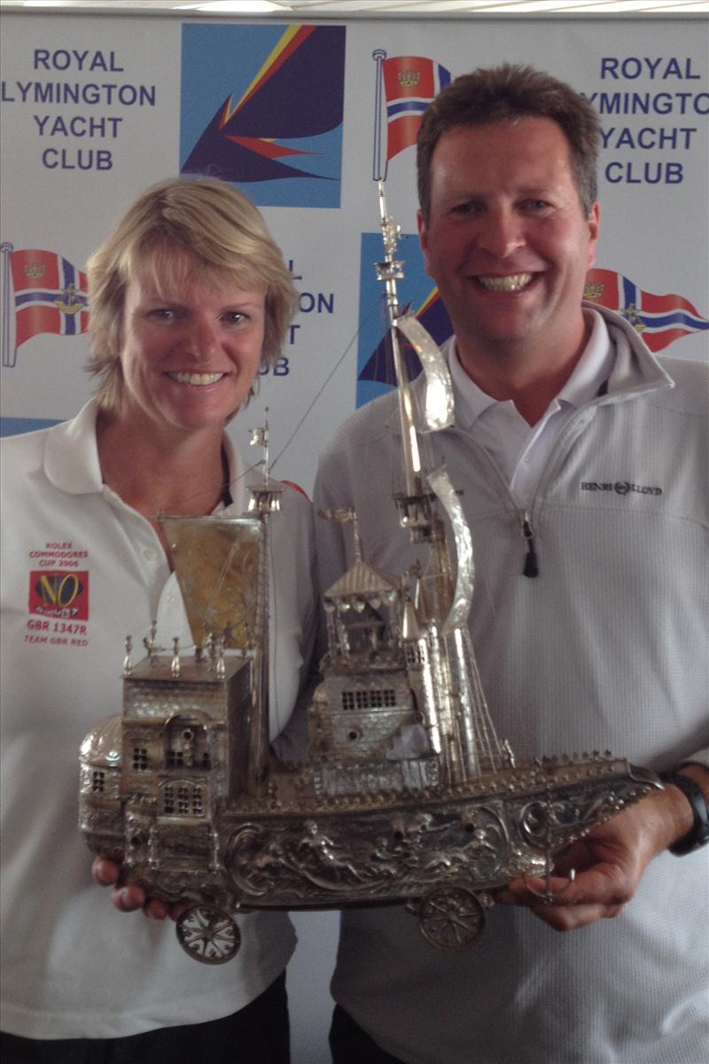 Chris and Hannah Neve win the Pottership Trophy photo copyright Clive Sparrow taken at Royal Lymington Yacht Club