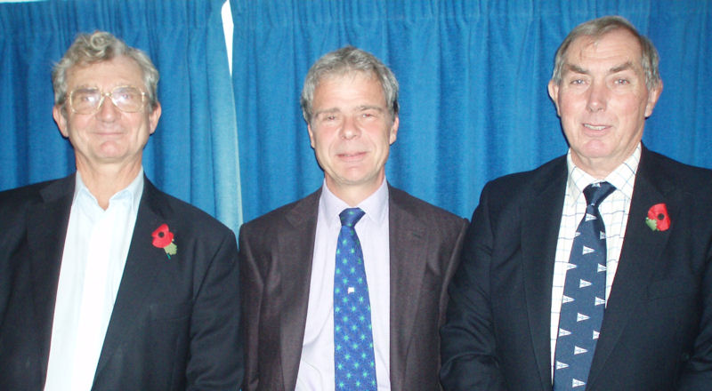New Flag Officers at Blackwater Sailing Club (l to r) Richard Pusey (Rear Commodore), Paul Trueman (Commodore), Chris Nichols (Vice Commodore) photo copyright BSC taken at Blackwater Sailing Club