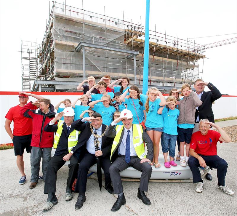 Looking at a great new future for Worthing Sailing club is Commodore Nigel Jupp (back right) with members. All enjoyed a tour of the building in progress joined by the Mayor of Worthing and Nick Moore deputy md of Kier Homes (both seated front) photo copyright Worthing Sailing Club taken at Worthing Sailing Club