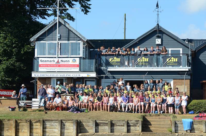 Seamark Nunn Waldringfield Cadet Week competitors and helpers photo copyright Juliet Dearlove taken at Waldringfield Sailing Club