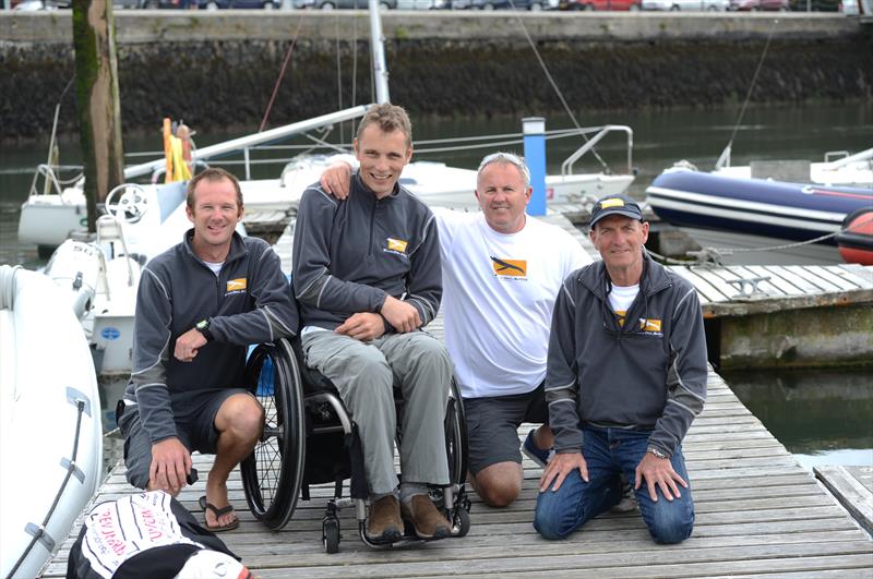 Andrew Maye and Robert Heikena with David Barnes and Rick Dodson, former America's Cup sailors who suffer from MS and are part of the New Zealand Sailing team in Kinsale for the IFDS World Championships - photo © Michael Mac Sweeney / Provision