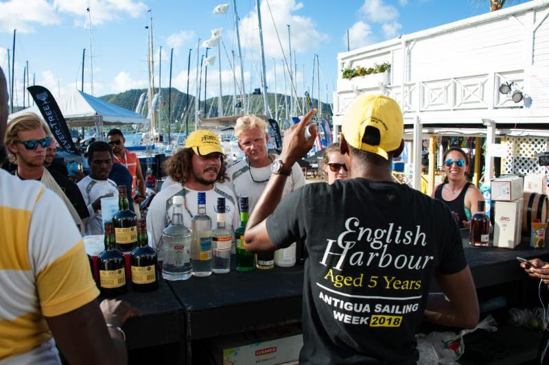 Crews were invited to compete in the English Harbour Rum Bartender competition where some creative cocktails were served up photo copyright Ted Martin taken at Antigua Yacht Club