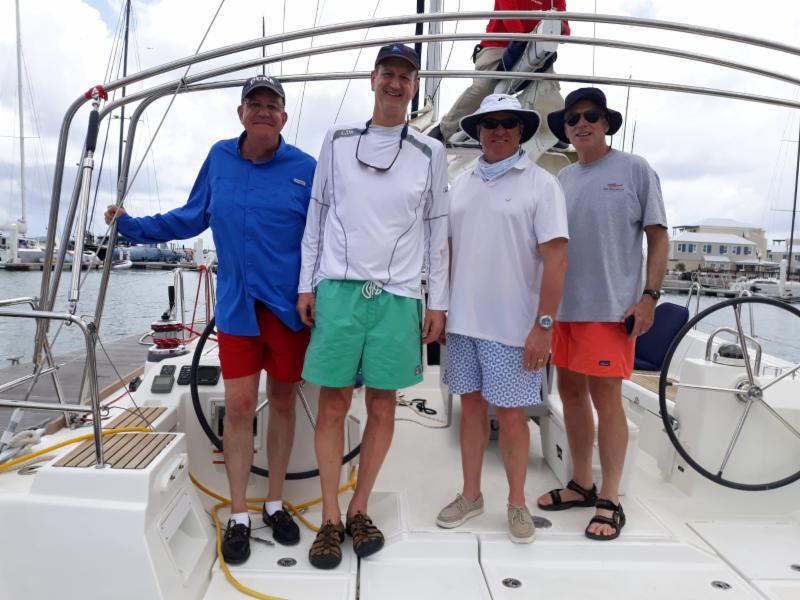 Boys from Alabama - crew on Southern Wind, Moorings 45 L to R: Russell Scheirman, Mike Keel, Johnny Roberts & Tom Adams - BVI Spring Regatta - photo © Michelle Slade / BVISR