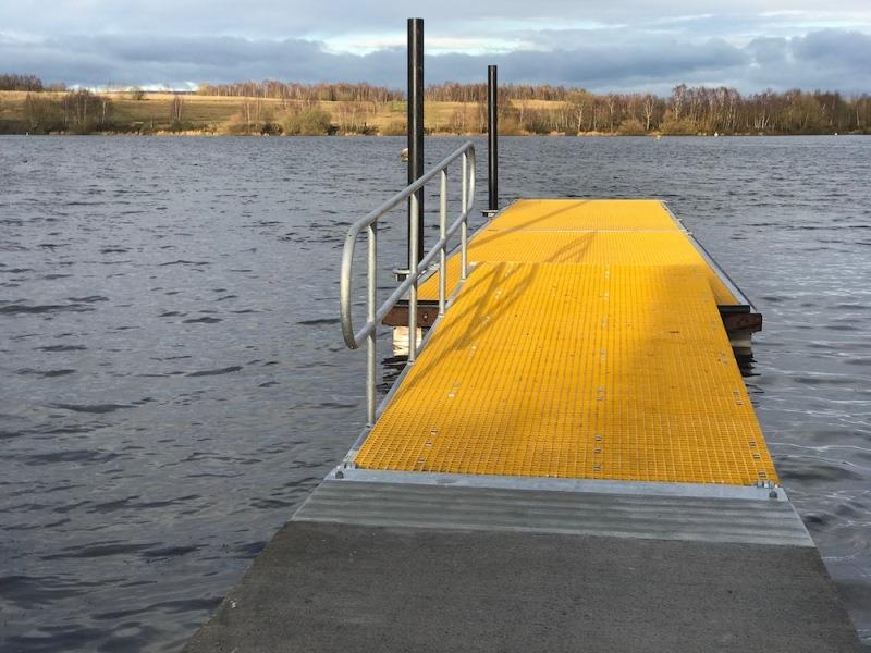 Leigh and Lowton Sailing Club's new mixed waterports pontoon photo copyright Inland and Coastal Marina Systems taken at Leigh & Lowton Sailing Club
