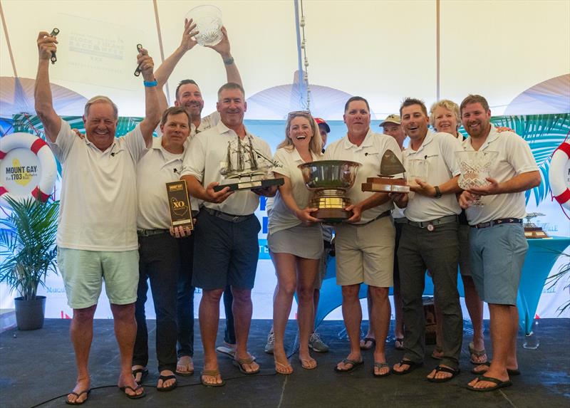 Deja Voodoo accepting all the trophies at the end - 76th Block Island Race Week presented by Margaritaville - Day 5 photo copyright Stephen R Cloutier taken at Storm Trysail Club