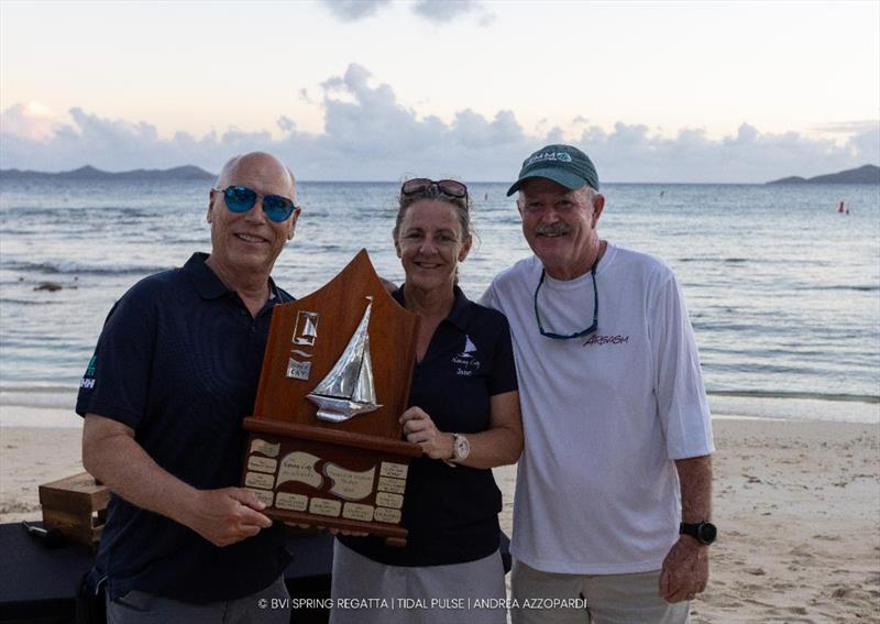 Winning the Nanny Cay Cup - Don Nicholson racing in the CSA Racing Spinnaker (monohull) class, and local Tortola sailor Barney Crook who sailed his Corsair 31-1D Airgasm - 2026 BVI Spring Regatta & Sailing Festival - photo © Tidal Pulse / Andrea Azzopardi