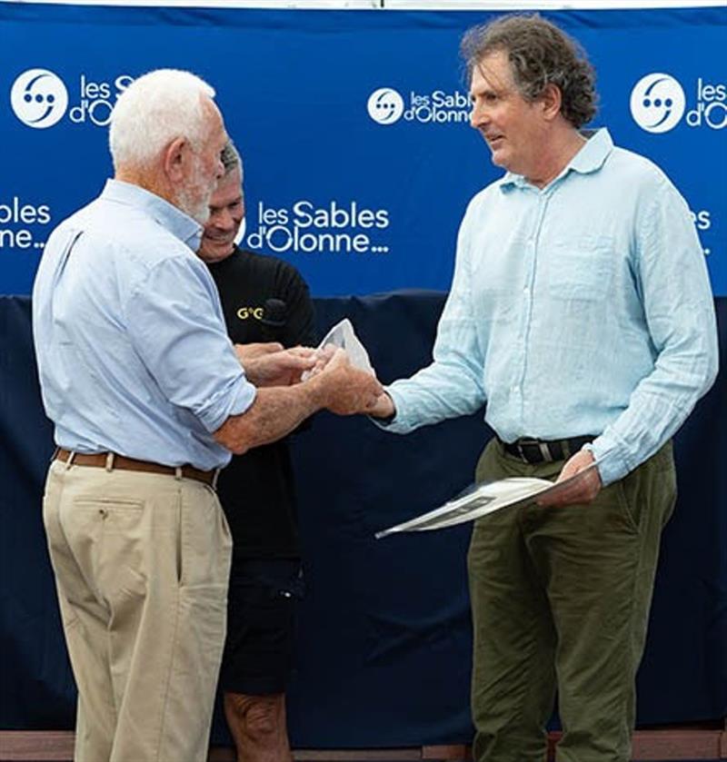 Sir Robin Knox-Johnston, President of the Int. Assoc. of Cape Horners, presenting the Cape Horn Hall of Fame awards to British inductee, Brian Thompson - photo © IACH
