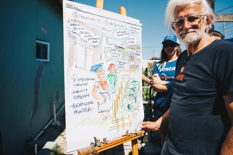 A cartoonist, N.D. Mazin, joined the event to capture the event with local flare photo copyright Atila Madrona / Vestas 11th Hour Racing taken at 