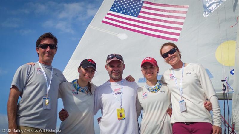 (From left) U.S. Youth World Team Leader Leandro Spina, Emma Cowles, Steve Keen, Carmen Cowles, and Rosie Chapman photo copyright Will Ricketson taken at 