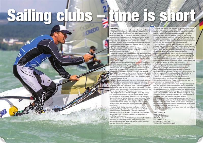 The letter that started it all - a double page spread in the authorative Seahorse magazine from six Olympic Medalists and Medal Maker photo copyright Seahorse taken at Seahorse Sailing Club