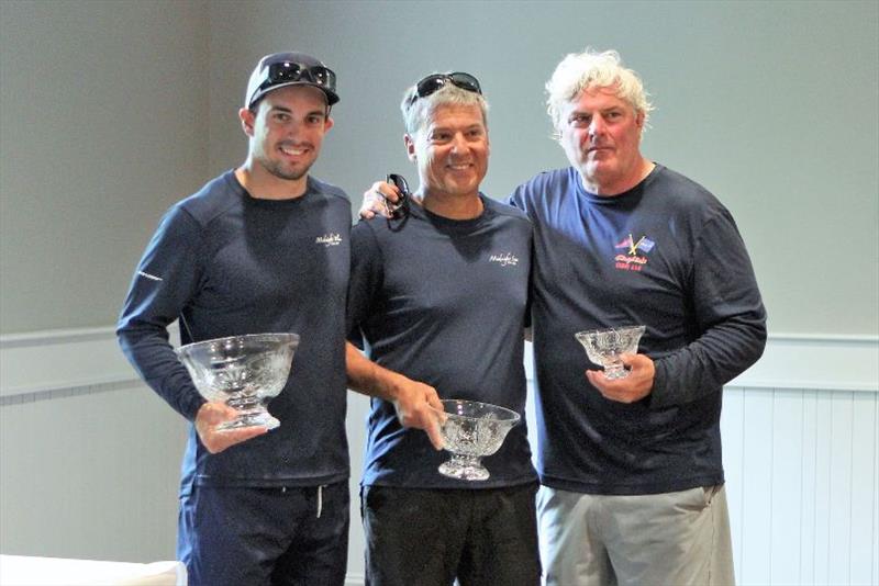 Skippers of first, second and third places from left to right - U.S. Melges 20 National Championship photo copyright Priscilla Parker taken at 