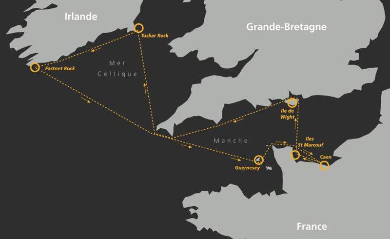 Normandy Channel Race route photo copyright Phil Sharp Racing taken at 