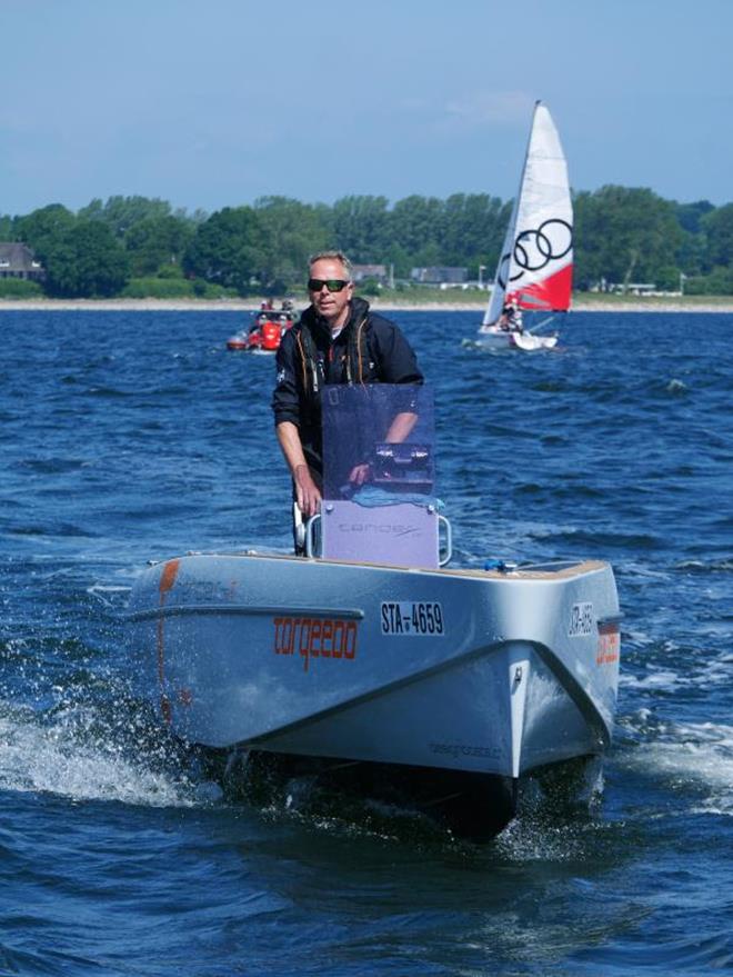 Head of Regatta Organization Dirk Ramhorst did experience an intense Kiel Week with 495 races overall. He was on the water himself again and again to get a picture about the happening photo copyright Thorsten Hoege taken at Kieler Yacht Club