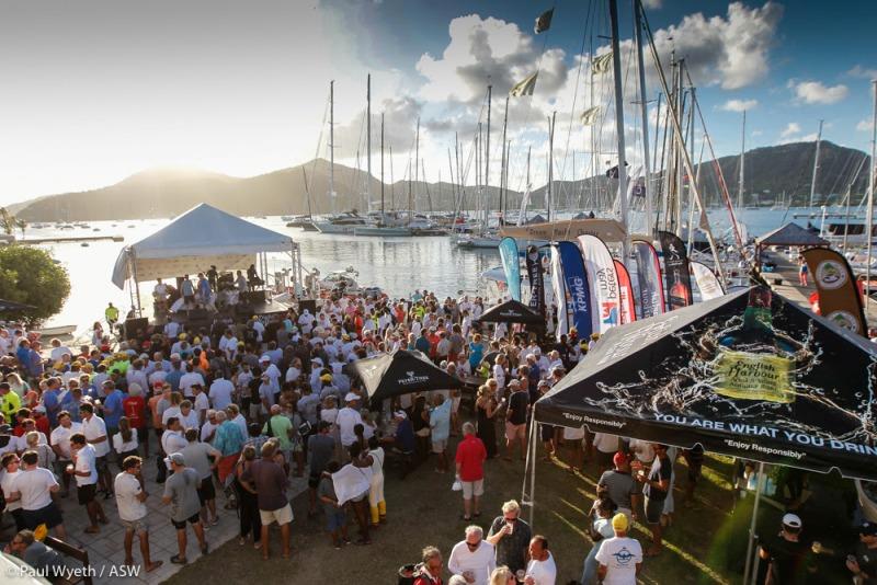 Post-race prize-giving ceremony at the Antigua Yacht Club photo copyright Paul Wyeth / ASW taken at Antigua Yacht Club