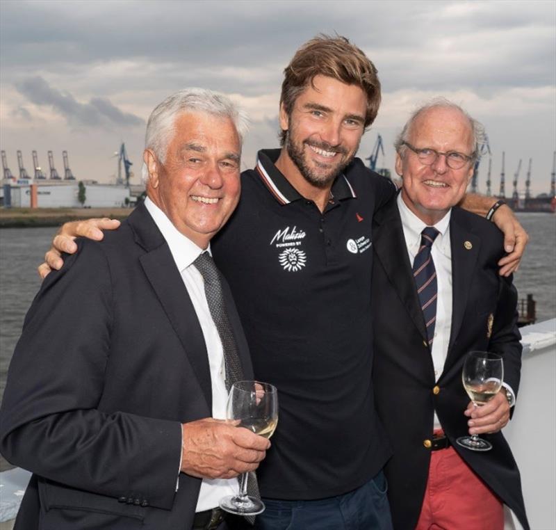 From left to right: Senator Horch, Boris Herrmann (Malizia - Yacht Club Monaco), Andreas Christiansen (NRV) photo copyright Sven Jürgensen / AAR taken at Royal Bermuda Yacht Club