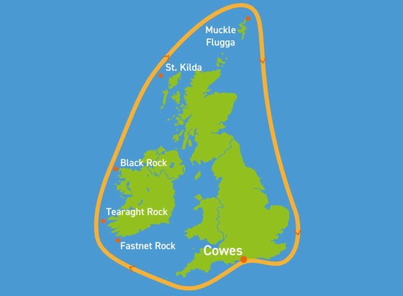The clockwise route of the Sevenstar Round Britain and Ireland Race run by The Royal Ocean Racing Club - photo © RORC