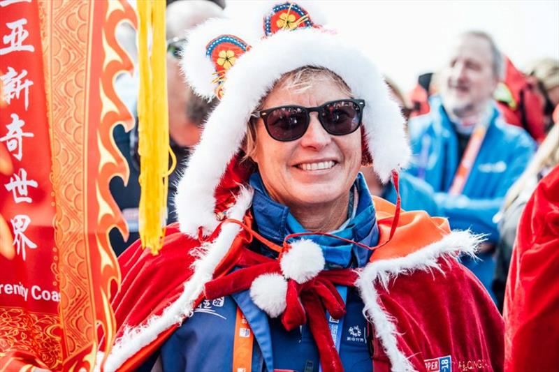 Wendy Tuck, Skipper of Sanya Serenity Coast, arriving into Qingdao, China photo copyright Clipper Race taken at 