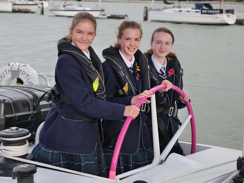Meon Cross students delivered a 'message of hope' for girls denied an education, to be taken by Maiden to India photo copyright The Maiden Factor taken at Royal Southern Yacht Club