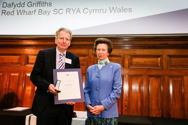 Dafydd Griffiths receiving his award from The Princess Royal - photo © RYA Cymru-Wales