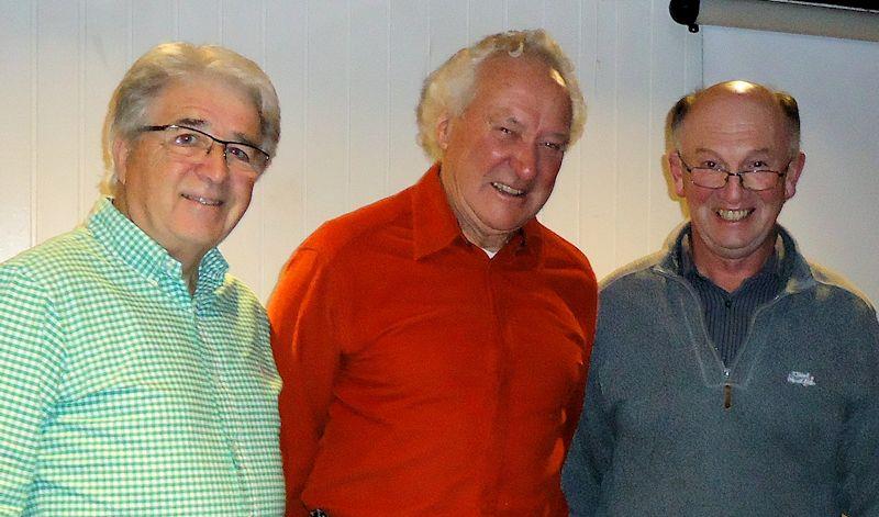 'Mid-Week Sessions' at East Antrim Boat Club (L-R) organised by Tom Jobling, with speaker Brian Black and Commodore Steven Kirby photo copyright EABC taken at East Antrim Boat Club