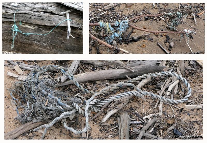 Thousands upon thousands of Fish Farm Rope Bits breaking down into Microplastic photo copyright jackandjude.com taken at 