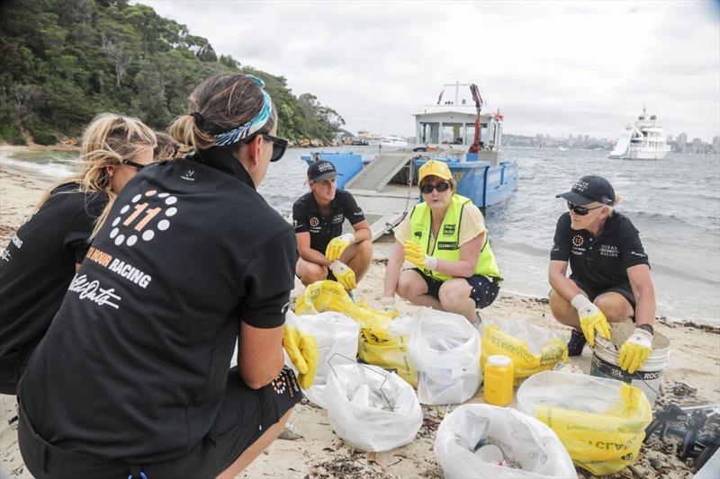 Ocean Respect Racing team members learn from Terrie-Ann Johnson, Managing Director and CEO of Clean Up Australia about the different types of trash commonly found in Sydney Harbor photo copyright Salty Dingo / Ocean Respect Racing taken at 
