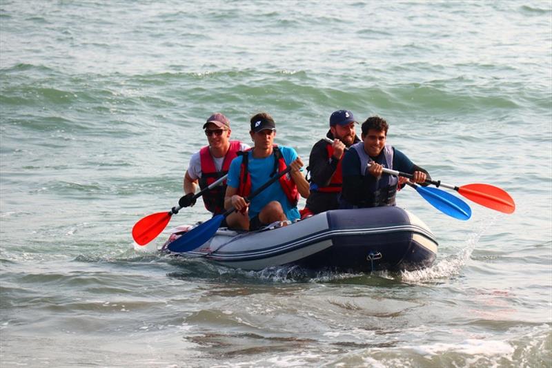 Paddling ashore at Beneteau Four Peaks Race photo copyright Beneteau taken at Aberdeen Boat Club