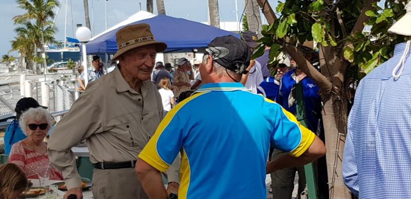 Andrew Pike discusses his boat Slyfox with Rob Legg. Slyfox would arguably be the most immaculate RL24 on the water, a real credit to both Andrew and Rob at the condition of his boat - Rob Legg Day - photo © Sandra Henwood