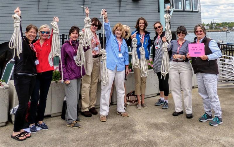 Women get hands-on sail reefing experience at the NWSA Women's Sailing Conference photo copyright Scott Croft taken at Corinthian Yacht Club of Marblehead