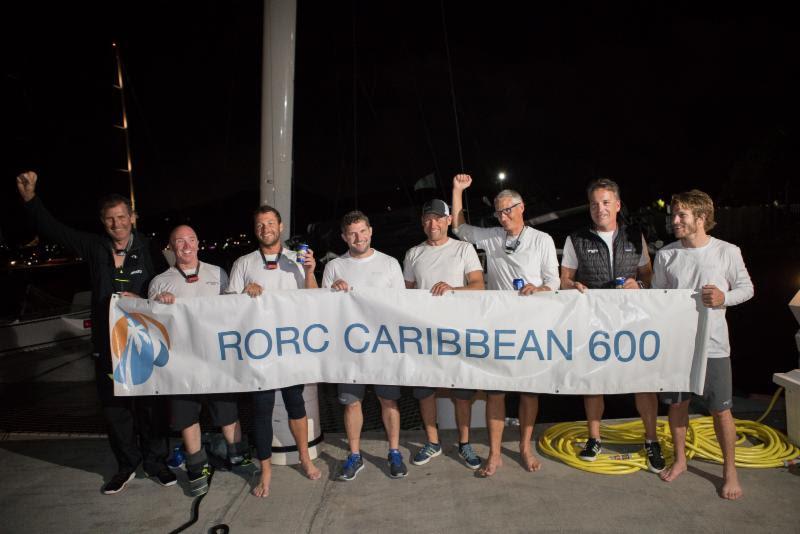 Team Argo: Weston Barlow, Jason Carroll, Charles Corning, Thierry Fouchier, Francois Gabart, Anderson Reggio, Alister Richardson, Brian Thompson - RORC Caribbean 600 - photo © RORC / Arthur Daniel