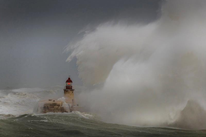 70kt storm hits Ricasoli Breakwater Lighthouse in Valletta, Malta. February 24, 2019 photo copyright Kurt Arrigo taken at Royal Malta Yacht Club