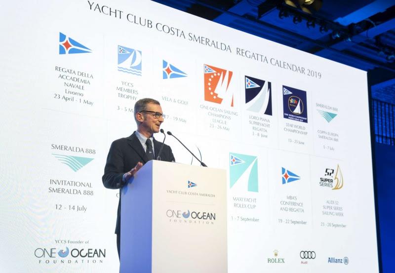 YCCS Sports Director, Edoardo Recchi, during the presentation of the YCCS Sporting Calendar 2019 photo copyright Davide Bozzalla taken at Yacht Club Costa Smeralda