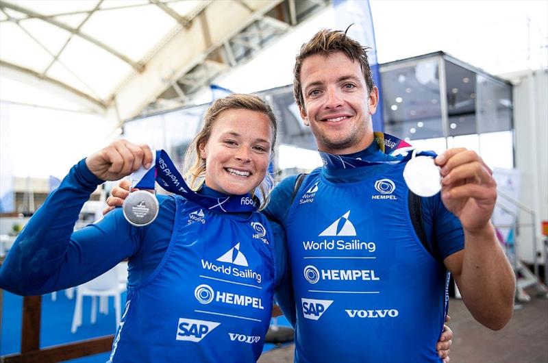 Ben Saxton and Nikki Boniface - Hempel World Cup Series Genoa photo copyright Tomas Moya / Sailing Energy / World Sailing taken at Yacht Club Italiano