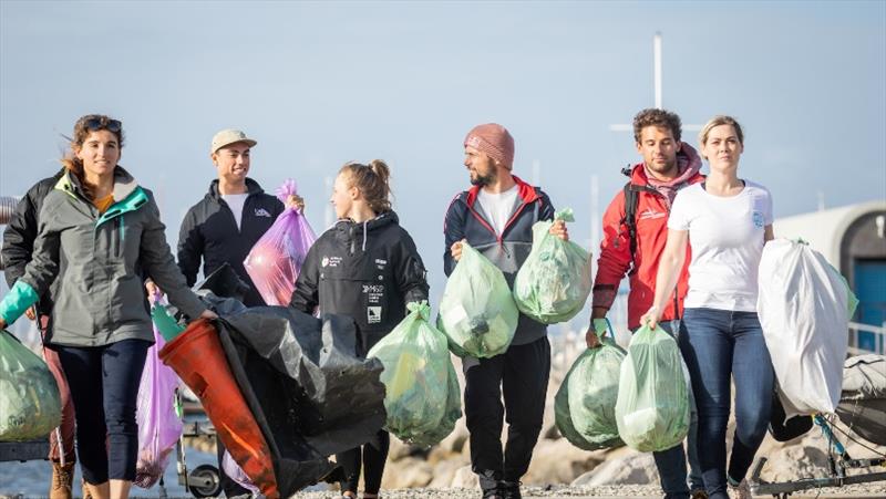 Olympic sailors' show of force for Plastic Free Day photo copyright Nick Dempsey / RYA taken at Weymouth & Portland Sailing Academy