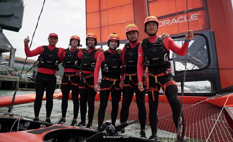 Phil Robertson with his CHINAone NINGBO crew photo copyright China SailGP Team taken at 