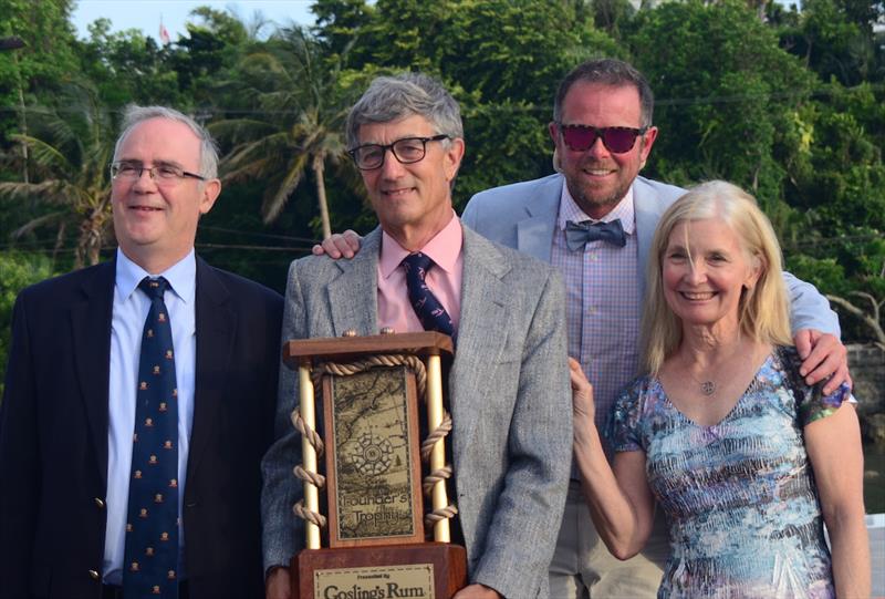 His Excellency the Governor of Bermuda Mr. John Rankin presented the overall winner's prize, the Gosling Rum Founders Trophy, to Cordelia's skipper Roy Greenwald and two of his three crew, Gail Greenwald and Daniel Begg. Dana Oviatt was absent photo copyright Talbot Wilson taken at Beverly Yacht Club