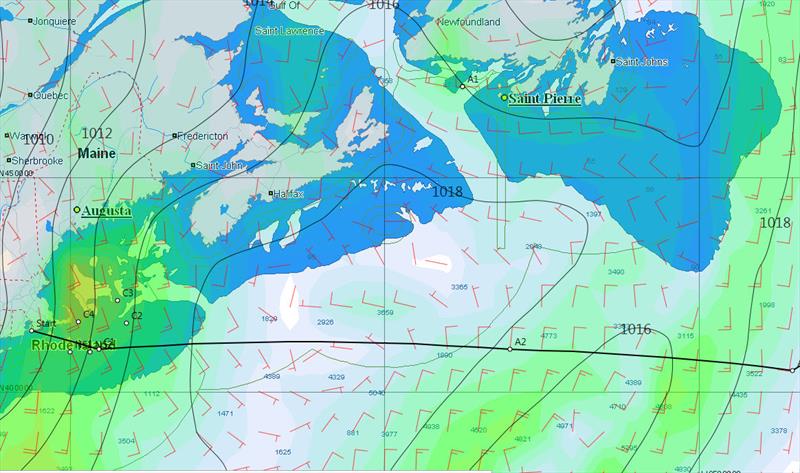 Transatlantic Race 2019 fleet could experience slow going across the pond photo copyright Chart imagery courtesy Expedition taken at New York Yacht Club