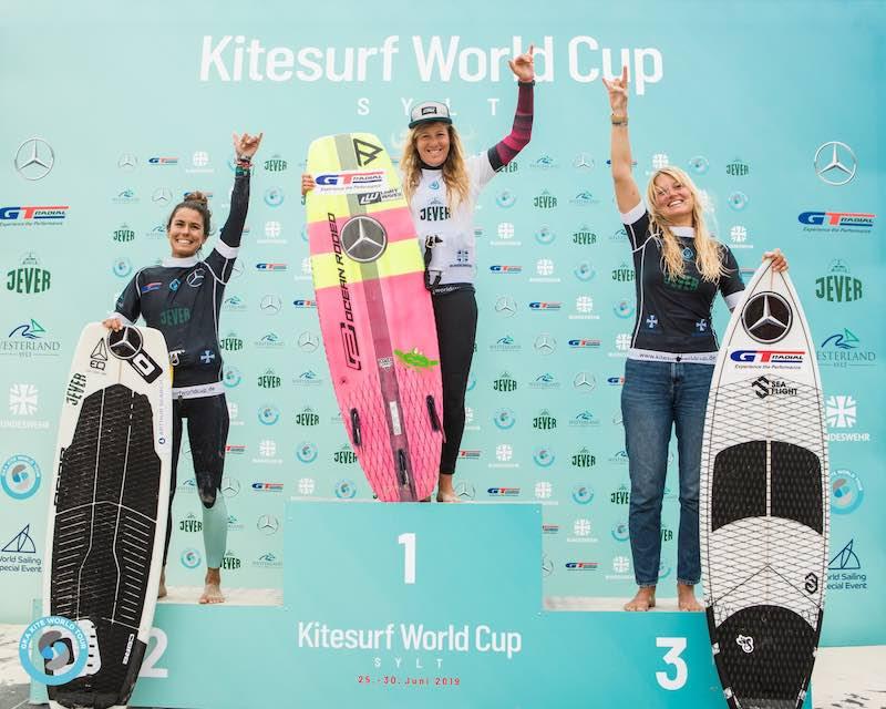 Women's podium - 2019 GKA Kite-Surf World Cup Sylt photo copyright Svetlana Romantsova taken at 