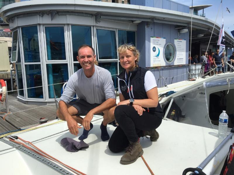 World speed sailing record holder, Paul Larsen joins Pip Hare on Superbigou - one of 24 IMOCA 60s taking part in this year's  Rolex Fastnet Race photo copyright Pip Hare Racing taken at Royal Ocean Racing Club